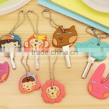 promotional wholesale cheap keychain, cartoon animals 3d soft pvc keychain,resin cartoon figures custom keychain