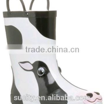 cow print rain boots with loop wellie boots wholesale fashion wellington boot