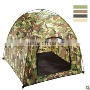 Children play camouflage tent house