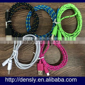 Wholesale braided mobile phone data cable for iphone 6