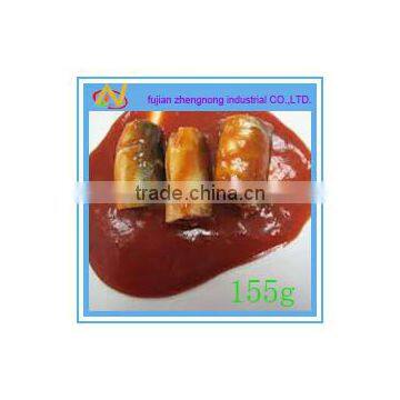 special 155g canned mackerel fish in tomato sauce(ZNMT0026)
