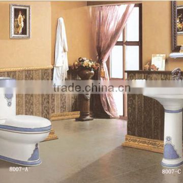 Hot Sale Bathroom Ceramics Decorated Sanitary Ware China D8007