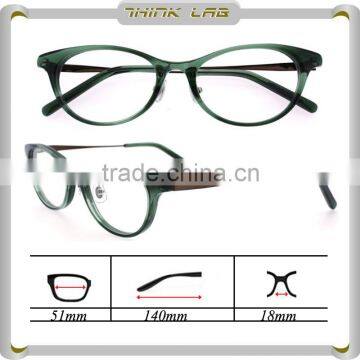 Women fashion 2016 summer acetate optical glasses in green promotional