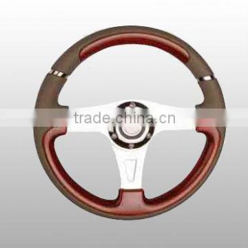 wooden steering wheel