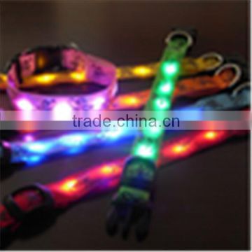safe pet dog collar nylon pet collar with led light