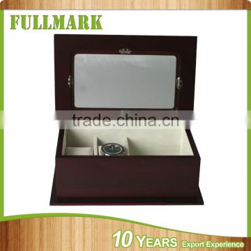 Natural Pine Wood Watch Box with Lining and Logo