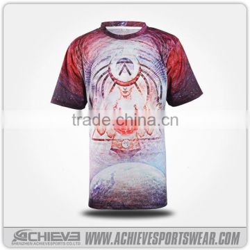 Full sublimated 100% polyester custom made top quality t shirts
