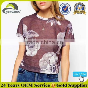Sexy Short Sleeve All Over Sublimation Printing T shirt Women