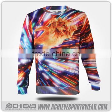 100% cotton 100% polyester sweater 3d digital printing sweater