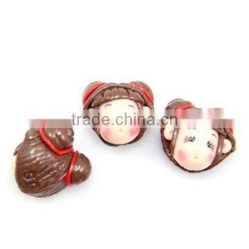 Double Hair Buns Little Girl Doll Polymer Clay Micropore Bead For Jewelry Making