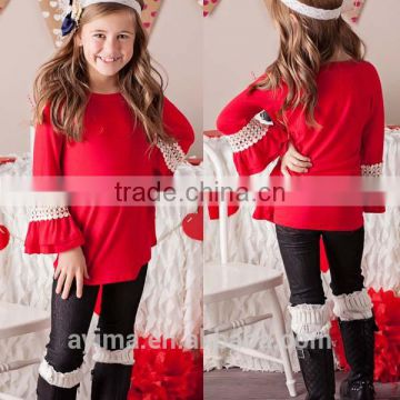 new fashion long sleeve lace arms girls top designs latest tops for girls