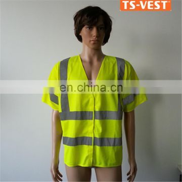 Apparel	high visible made in china fluo yellow extra large EN20471 safety wear V neck t shirt