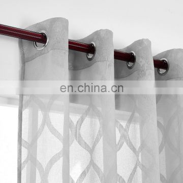 Elegant polyester simple style clipped sheer curtain fabrics