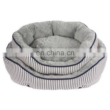 pet product cheap soft grey plush round dog sofa