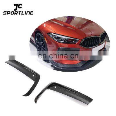 JCSportline Dry Carbon Fiber G14 G15 G16 Front Bumper Canards for BMW 8 Series M-Sport 2D 4D 2019-2020