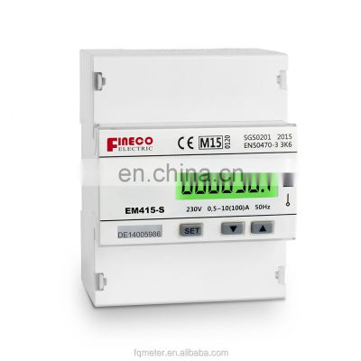 Factory directe sales EM415-S 230V single phase direct connected metering up to 100A energy meter-100A-S0 pulse output