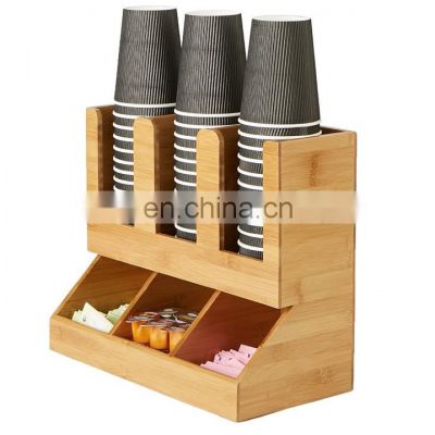 Bamboo Coffee Storage Box Paper Cup Storage Amazon's Favorite Tea Box Table Top Sugar Box