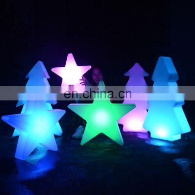 solar Christmas star light /Rechargeable 16 Colors PE Plastic Christmas Star Grow Holiday Lighting LED for Decoration