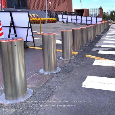 China Factory Roadway Safety 304 Stainless Steel Prevent Violent Collision Retractable Bollard K8 M40 Rising Bollard