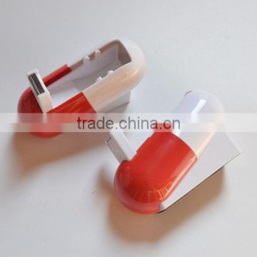 Hot selling new model pill shape plastic novelty tape dispenser for medical promotion