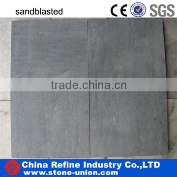 sandblasted black limestone natural stone tile