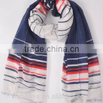 Fashion high quality strip print polyester scarf