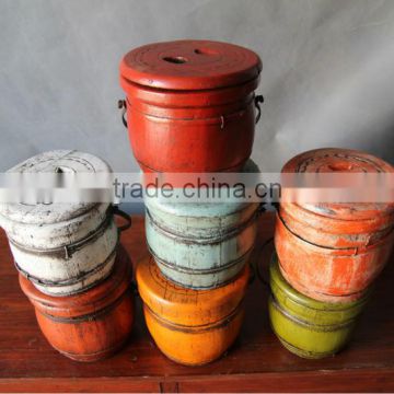 chinese antique colourful bulk wooden box