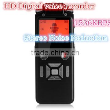 HD personal digital voice recorder, 50 meters audio pick up,Build in 8GB,Dual micphone,dual core stereo noise reduction