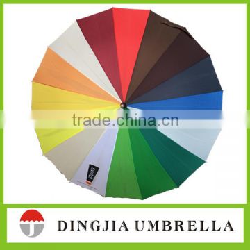 16ribs rainbow color straight umbrella wholesale