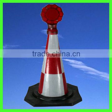 50cm rubber safety cone with light