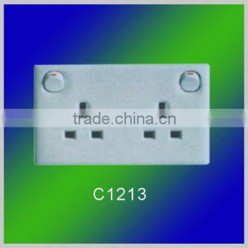 clipsal high quality 13a double switched socket