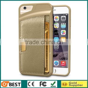 High quality leather case for appple phone6, TPU+Leather comboo back cover for iPhone