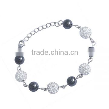 China factory wholesale Homemade hematite crystal beads bracelet LB3265