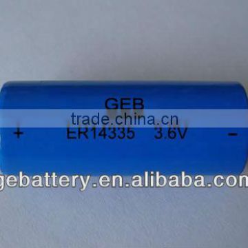 2/3aa lithium battery 3.6v 1600mah