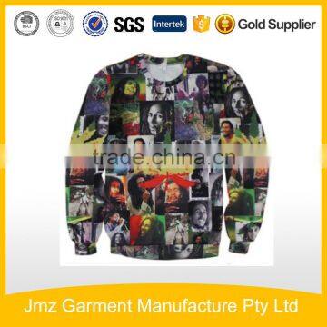 100 Polyester all over printing sweatshirt can be made your brand sweatshirt