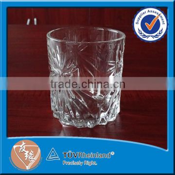 cheap sale unique round embossed 300ml whiskey glasses