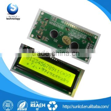 ROHS modules 16x2 lines yellow-green character 16x2 lcd