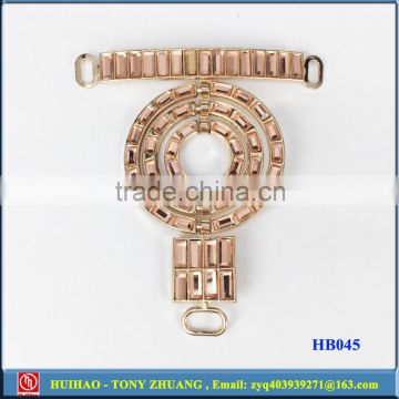 metal decorative shoes chain clip accessories with diamond (HB045)