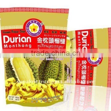 Thai Freeze Dried Durian Monthong Slice from Thailand