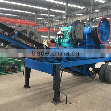 High quality stone crushing station jaw crusher, diesel engine mobile jaw crusher for sale