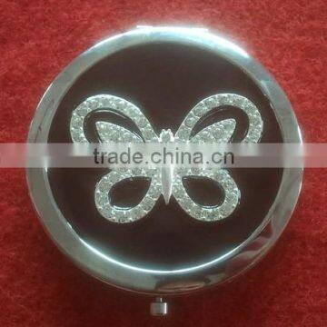 decorative black butterfly design compact mirror