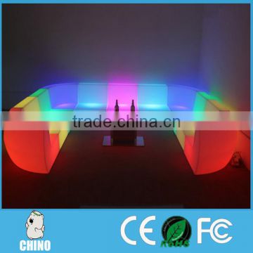 Group Long Sofa Combinated LED SOFA with led table lounge sofa