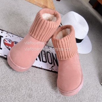 2018 new snow boots flat warm boots cotton boots flanging sets of feet in the tube casual cotton shoes wholesale