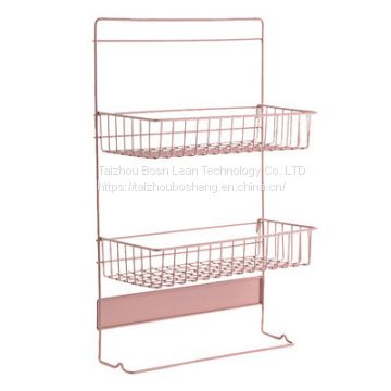Wholesale Metal Wire Hanging Basket with Hooks for Dormitory