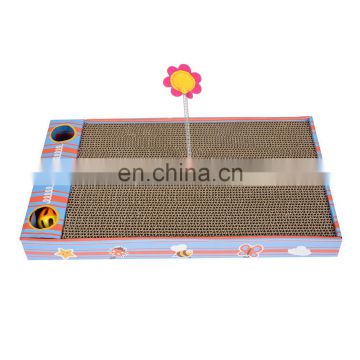 Wholesale Manufacturer Funny Cat Corrugated Cardboard With Ball Toy Cat Scratch Board