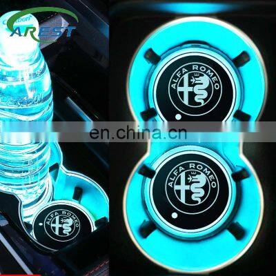 Led water coaster water glass atmosphere light Sticker for alfa romeo 159 147 156 giulietta 147 159 mito car stylin