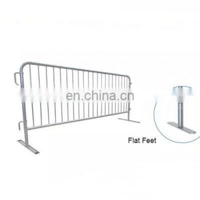 Flat feet crowd control barrier steel crush barrier 1.1m