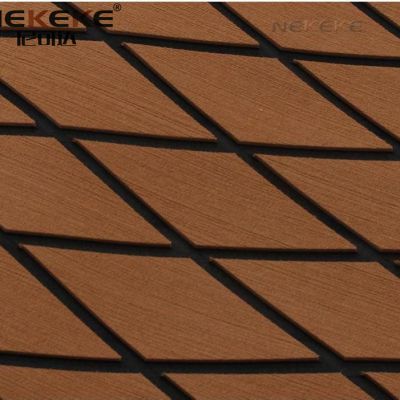 EKEKE 6mm Light Brown Boat Flooring EVA Foam composite decking China Synthetic teak decking flooring outdoor