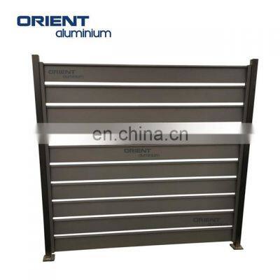 Free-standing slat aluminium metal fence privacy fencing panels for garden