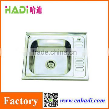 single bowl topmount stainless steel kitchen sink with drain HD6050